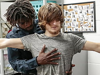 Twink Offers to Follow the Demands of The Mall Security Guard - Copfucks