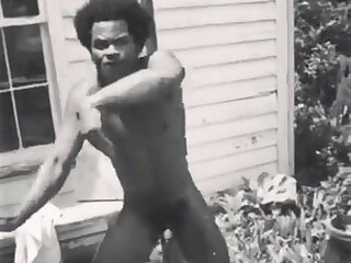 Nude black male dancing nu