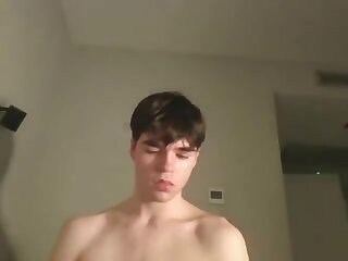 Teen jerk his big cock