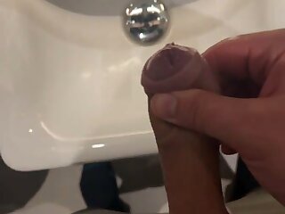 Filming himself pissing with long foreskin