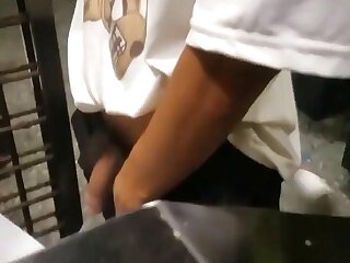 Asian guy with huge dick caught pissing at club