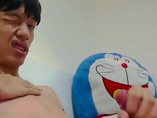 Jerking off and cumming on his face