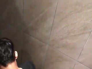 Two asian guys fucking in the public toilet