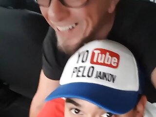 Daddy dicks junior in the car before heading home...