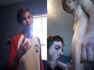 Real young straight highschool jock convinced by an older redneck to get sucked