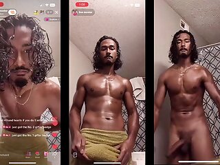 beautiful tiktoker shows his big dick in live