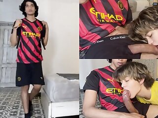 A young gifted jock from school needed affection and cum