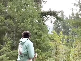 Big cut cock cums in public