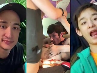 He could help but cum hard into his younger brother while he was self sucking