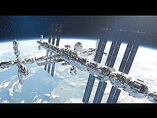 Morning Stretch of a Supremely Muscular Blonde in Space