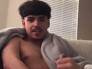 Ugly gay latino boy stroking his dick on tiktok live