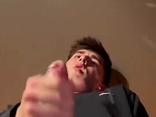 Hot gay boy jerking and cum