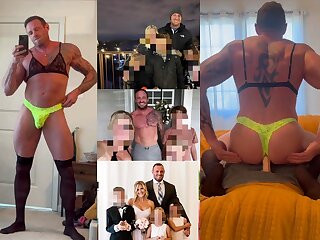 This sexy, muscular married father of three loves wearing girly clothes, using gay vocabulary, and riding dildos like there's no tomorrow... Is it just for his OF, or does he actually enjoy it?