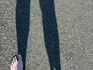 Pissing on the nudist beach