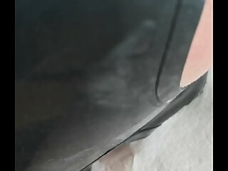 Cock and anal teasing in latex outfit