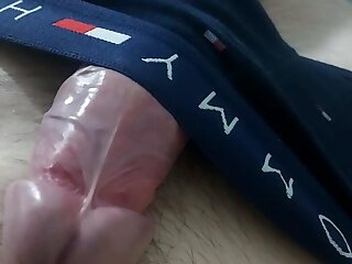 Young twink morning exercise leads to cum without touching his penis