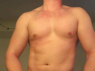 Fit Azusan stroking his cock and whispering sexy things