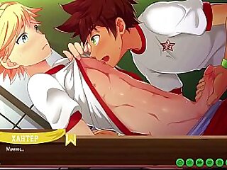 Scene 1 &mdash; Keitaro jerked off Hunter penis in the shower room