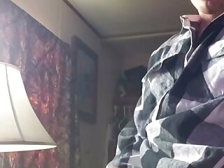 Big white god jerks his dick