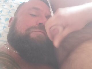 Cum in my beard and my face.