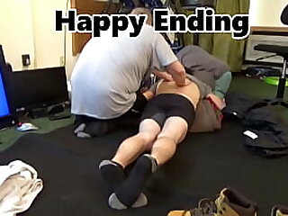Happy Ending Massage gay gives me rub down and can't stay off my cock